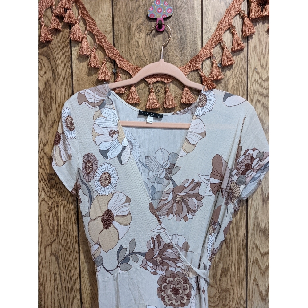Final Touch Floral Wrap Dress
